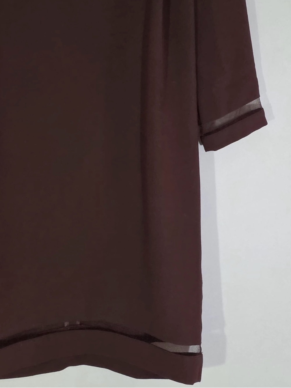 The Kooples Delphine Burgundy Sheer Panel Shift Dress XS - Picture 4 of 8